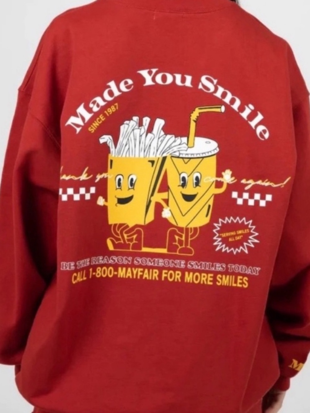 The Mayfair Group Made You Smile Crewneck Sweatshirt Size M/L